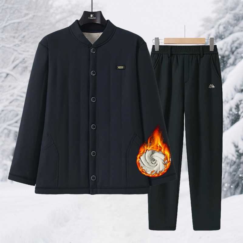 专柜爷爷秋冬保暖棉衣爸爸冬季居家棉服中老年人男士加绒加厚休闲