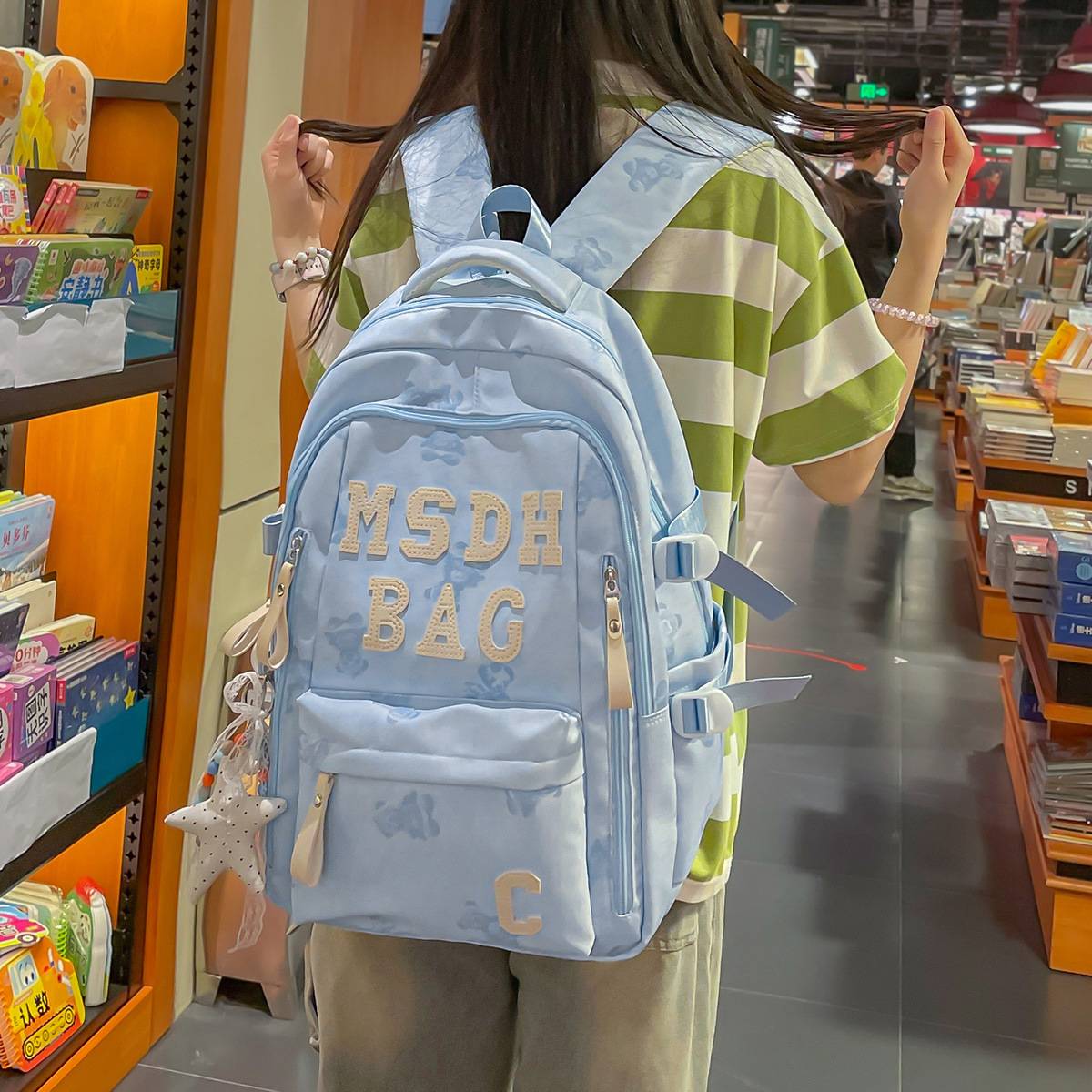 专柜书包男大学生韩版高中初中生森系百搭背包高颜值休闲电脑双肩