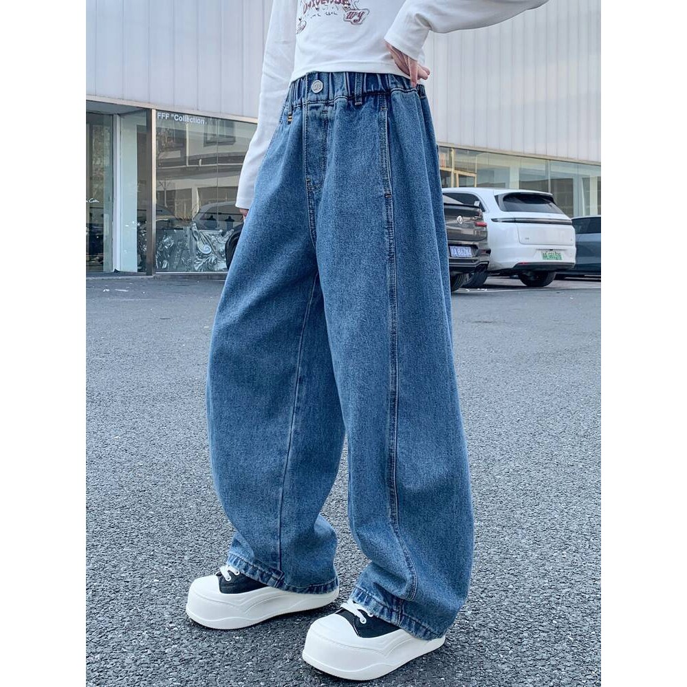 专柜品牌女童早春牛仔裤2026春款新款中大童宽松阔腿裤子时尚休闲