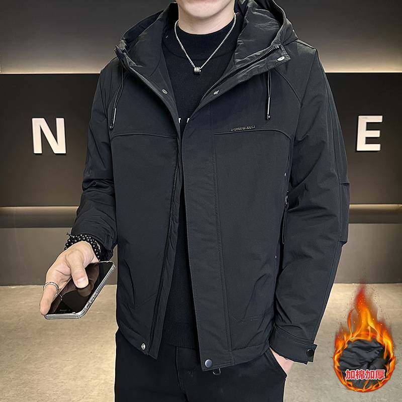 专柜品质2025新款夹克男春秋季潮流帅气连帽上衣简约百搭青年休闲