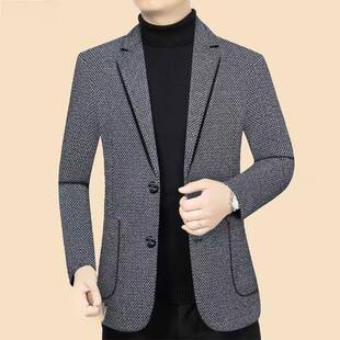 专柜品质2025新款男士休闲西装春秋季薄款中年西服新款毛呢外套商