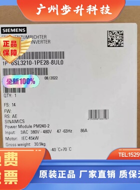 西门子6SL3210-1PE28-8UL0/8ULO 45kw PM240-2 功率模块变频器