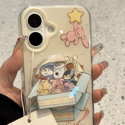 卡通蓝纸箱jellycat适用ihone17promax苹果16pro手机壳14新款13软