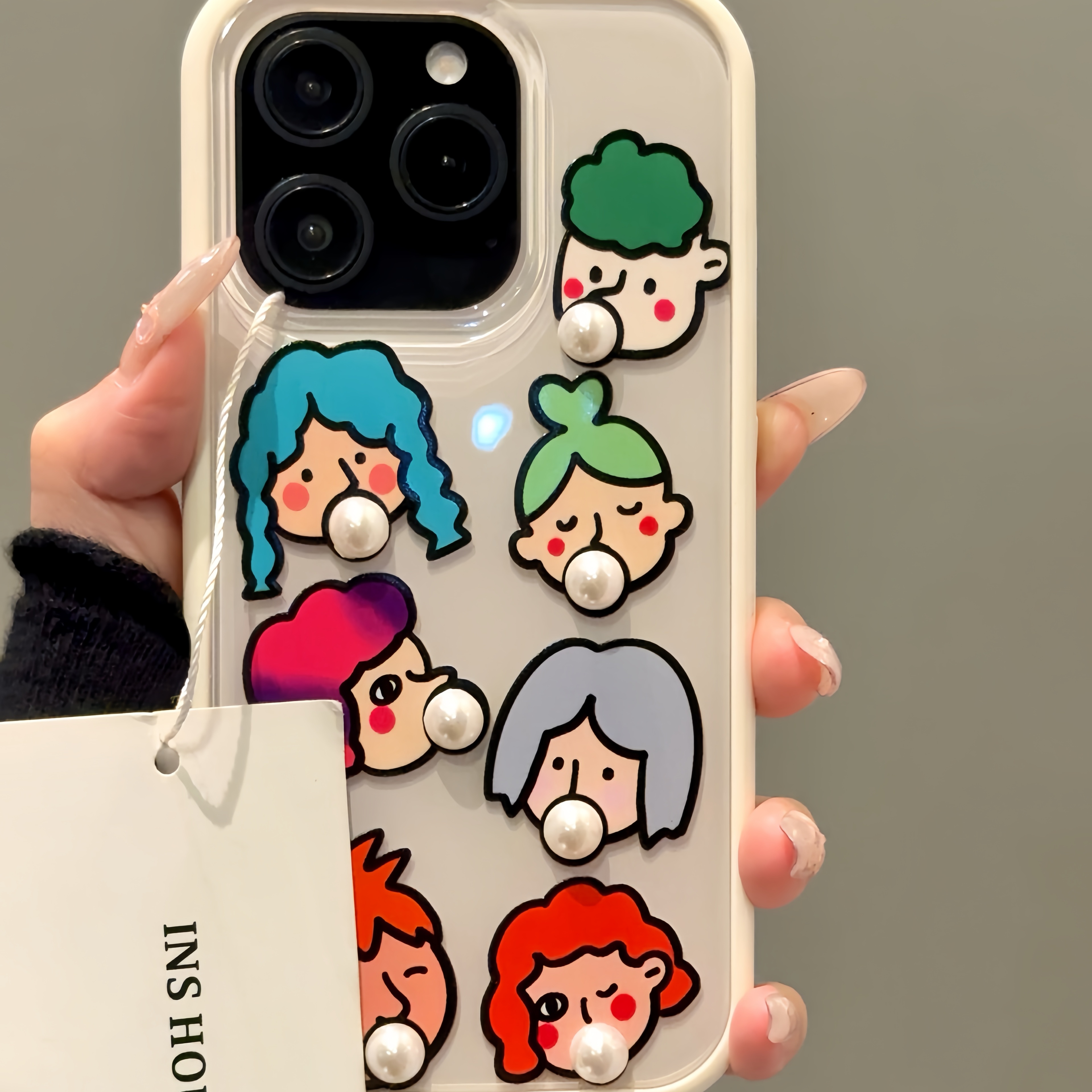 创意搞怪小人脑袋瓜吹泡泡适用iphone16prom苹果15手机保护壳14pr