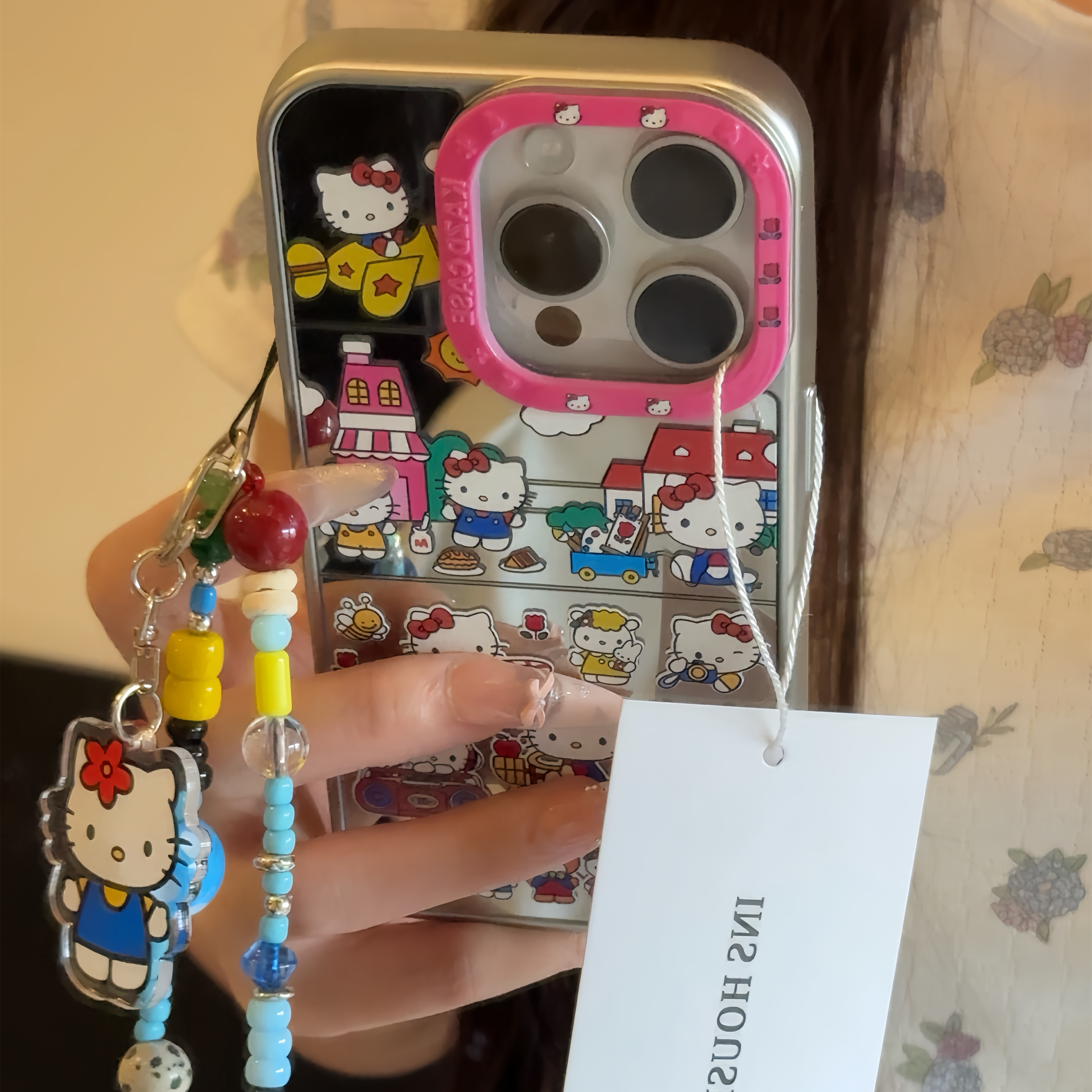 创意镜面满屏猫咪汽车呼啦圈适用iphone16proma手机壳苹果15p新14
