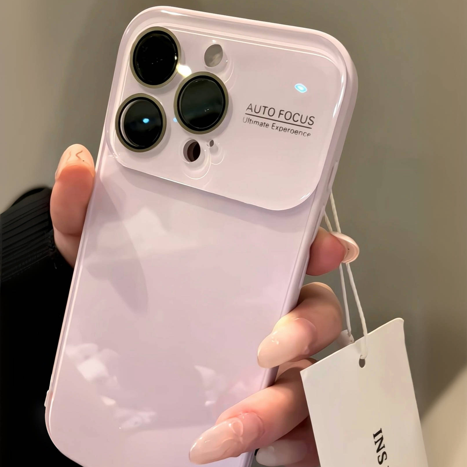 简约韩系6D视窗光滑白色淡紫色适用iphone16proma苹果15pro手机壳