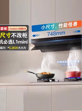 【小钢炮】老板顶侧一体L1mini百搭大吸力抽吸油烟机燃气灶套装