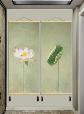 新中式荷花客厅装饰画莲花壁画