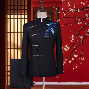 相爱99新中式男中山装演出礼服