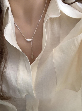 韩国小众高级设计感豆毛衣链