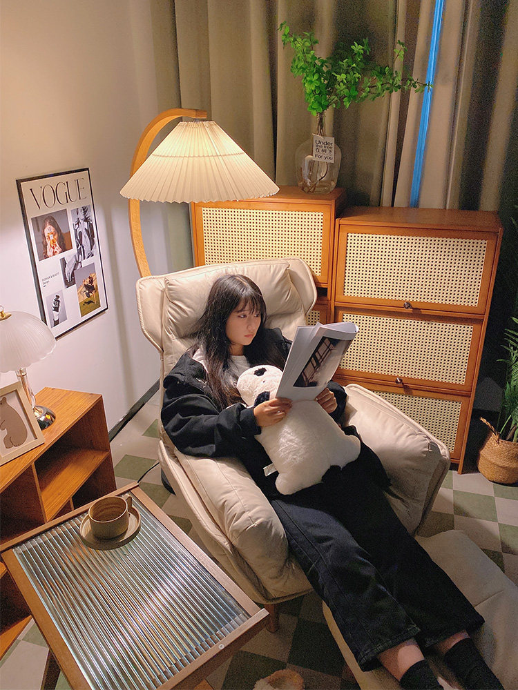 懒人沙发可躺可睡单人阳台沙发椅小户型卧室阅读沙发靠背折叠躺椅