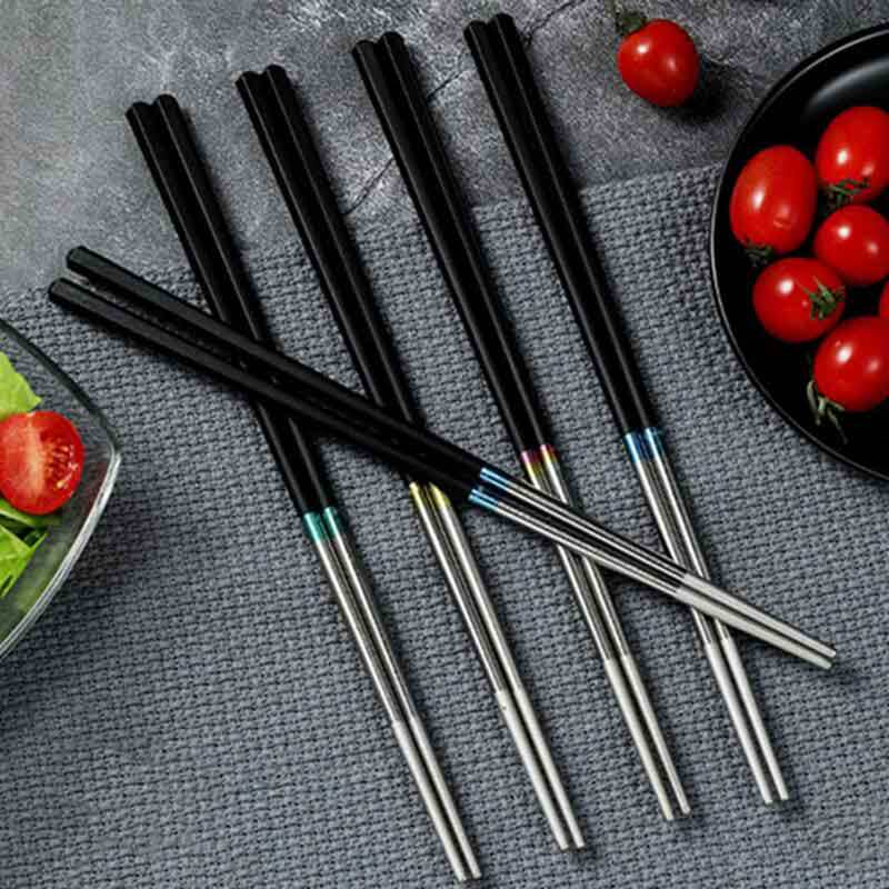 博友制钛筷子高档微晶钛筷子防霉抗菌金属筷子