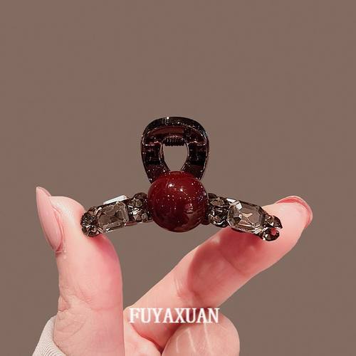 红色圆珠小号公主头鲨鱼夹发卡2026新款高级感发夹女头发抓夹头饰