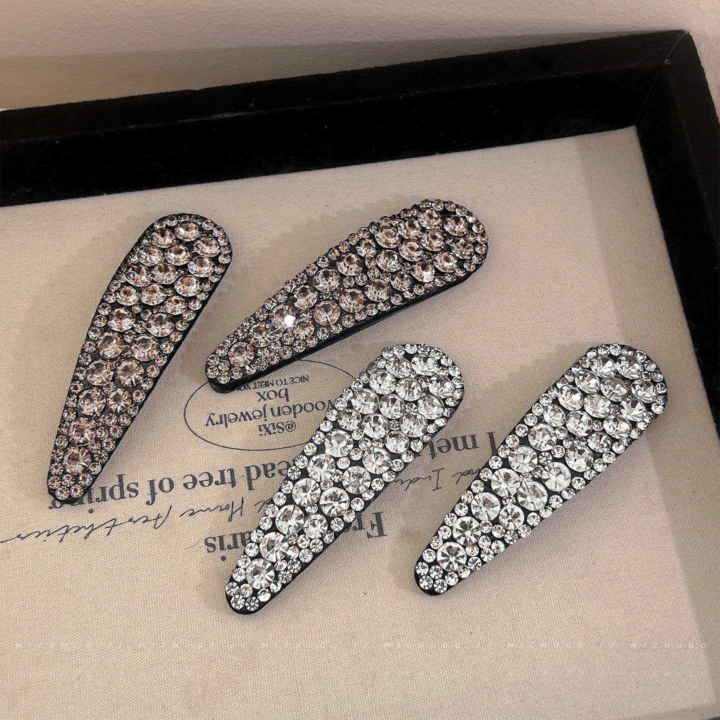 水钻bb夹发夹女轻奢高级感侧边夹碎发刘海夹精致发卡文化创意手环