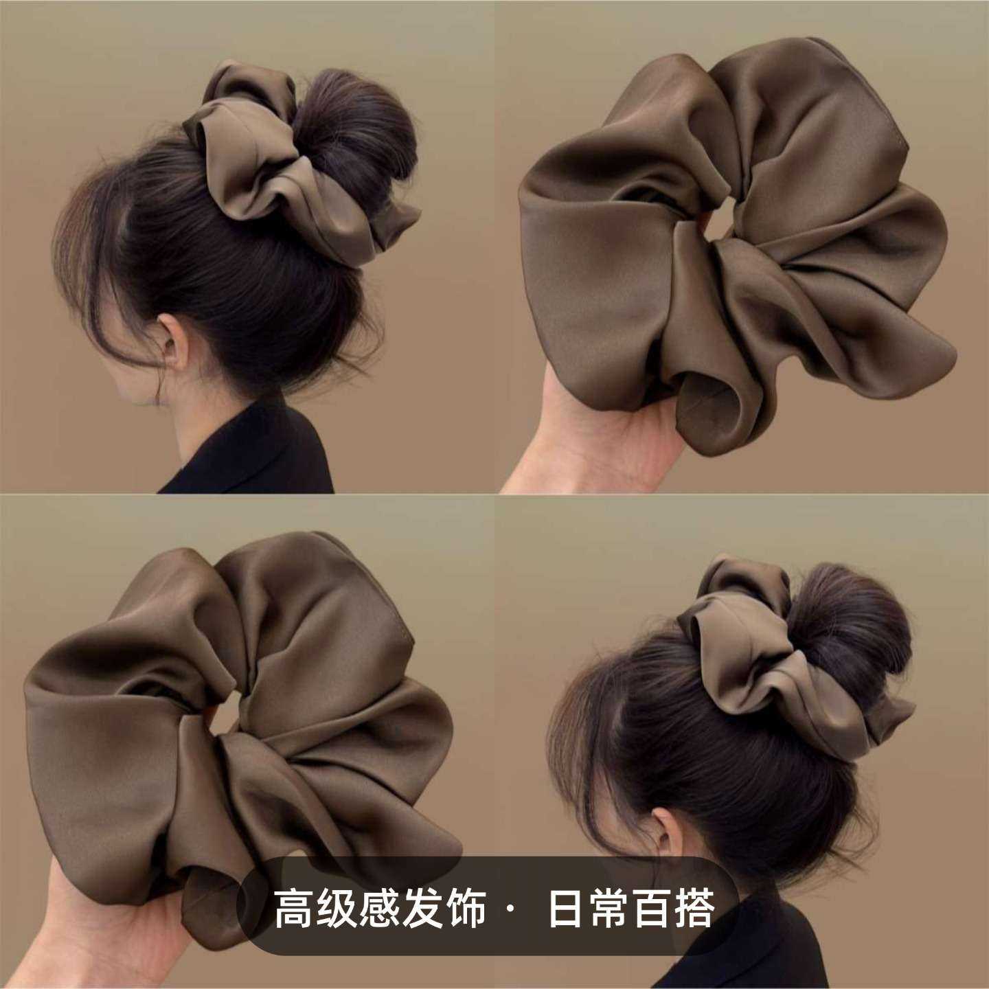 秋冬大号缎面高级感大肠发圈发绳高级感头绳扎头花头文化创意手环