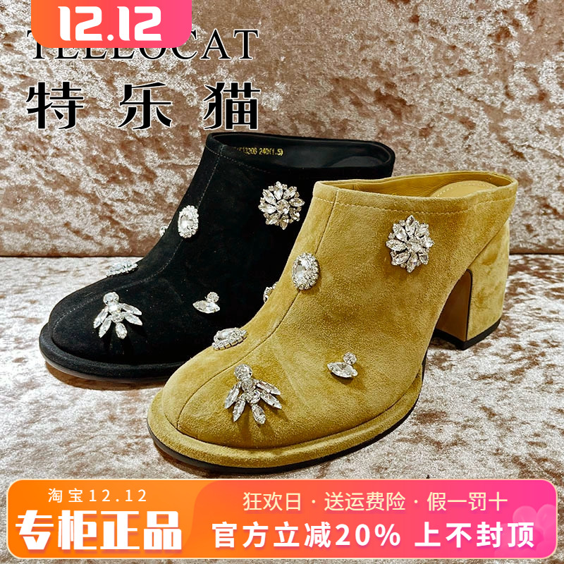 专柜正品特乐猫女鞋2025春新款高跟圆头后空单鞋TST51K13206