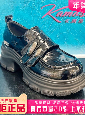 正品卡美星Ah女鞋2025秋新款粗跟中跟圆头英伦风单鞋KKN53S58302