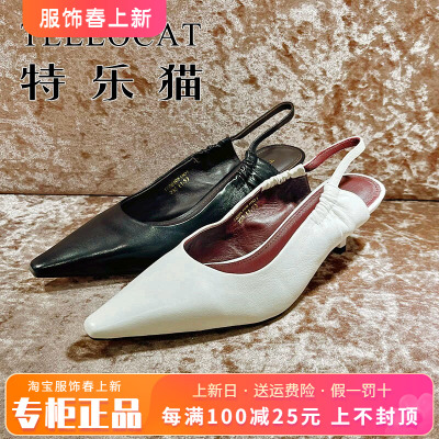 专柜正品特乐猫女鞋2026春新款尖头后空细跟中跟单鞋TDB61K61801
