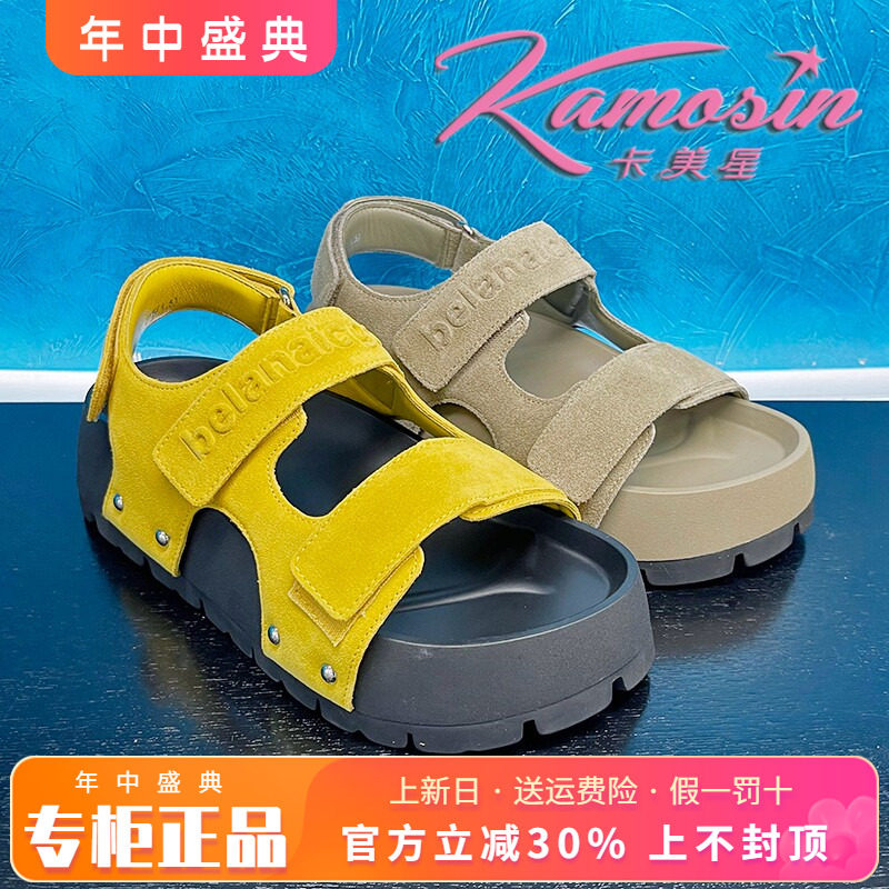 正品卡美星Ah女鞋2025夏季新款休闲厚底个性舒适凉鞋KNA52L03001
