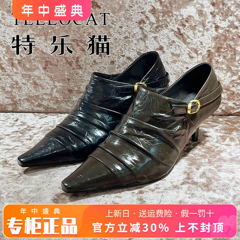 专柜正品特乐猫女鞋2025秋新款中跟细跟舒适低帮单鞋TGH53G50353