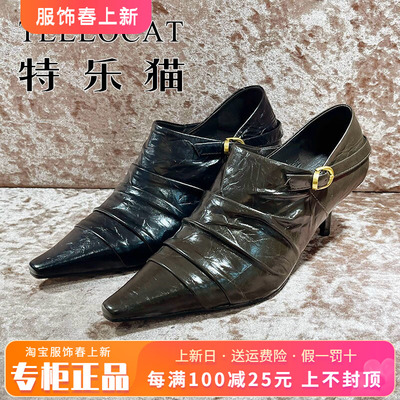 专柜正品特乐猫女鞋2025秋新款中跟细跟舒适低帮单鞋TGH53G50353