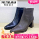 正品 高跟粗跟尖头牛皮短靴PT25DX285 帕提雷本女鞋 2025冬新款