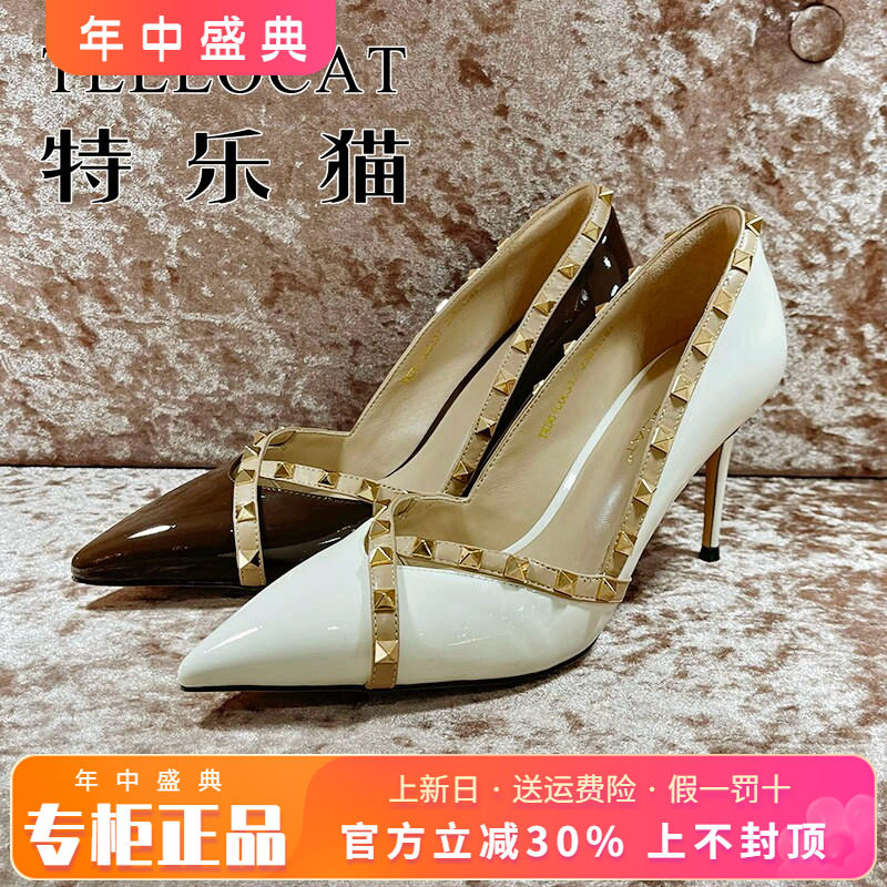 专柜正品特乐猫女鞋2026春新款个性细跟尖头高跟单鞋TKD61C0C337