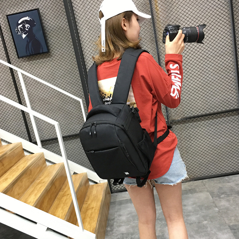 小型防盗双肩包男女适用于尼康佳能相机包800D 60D 5D4摄影背包
