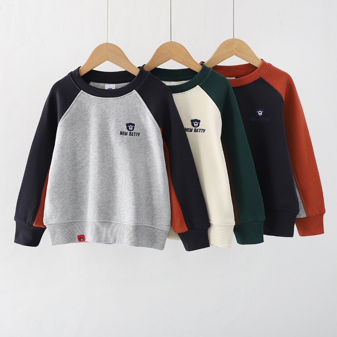 男童长袖纯棉卫衣春秋新款儿童圆领卫衣中大童休闲宝宝拼色上衣潮