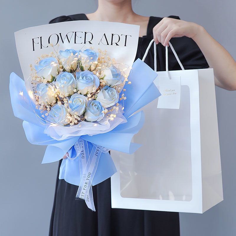 生日礼物网红碎冰蓝满天星成品香皂花束送老师闺蜜情人节男朋友女