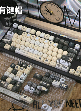 伊芙的梦MOA高度键帽热升华可爱奶黄色客制化小全套适配hi75 f75