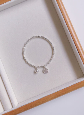 「福气满满」s925纯银竹节福字好运简约小众纯银手链女清冷氛围感