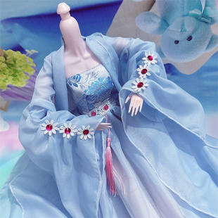 汉服3分公主玩具婚纱裙国风礼服 BJD娃衣60厘米古装 洋娃娃衣服套装