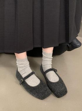 小码2025秋冬季新款加绒平底单鞋晚晚鞋毛毛鞋女外穿玛丽珍温柔鞋
