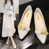 跳舞鞋 尖头平底单鞋 防滑软底女鞋 淑女鞋 女2024新款 浅口软皮豆豆鞋