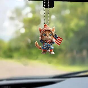 饰品背包钥匙扣装 饰挂件家居装 饰配件 亚克力平面猫汽车装 跨境新款