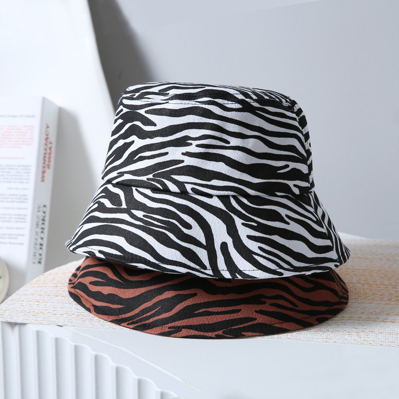 帽子男渔夫帽斑马纹春夏版百搭时尚休闲日系女网红嘻哈盆帽