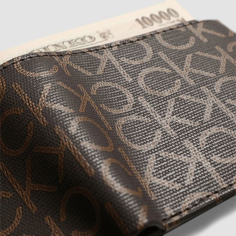 美国Calvin Klein钱包男士短款零钱包ck薄款证件包横款折叠皮夹男