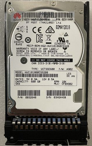 Huawei/华为02311HAP 02311HAT600G SAS 12G 10K 2.5寸服务器硬盘