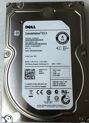 原装 DELL 4T SAS 3.5寸 7.2K ST4000NM0023 128M服务器硬盘 包邮