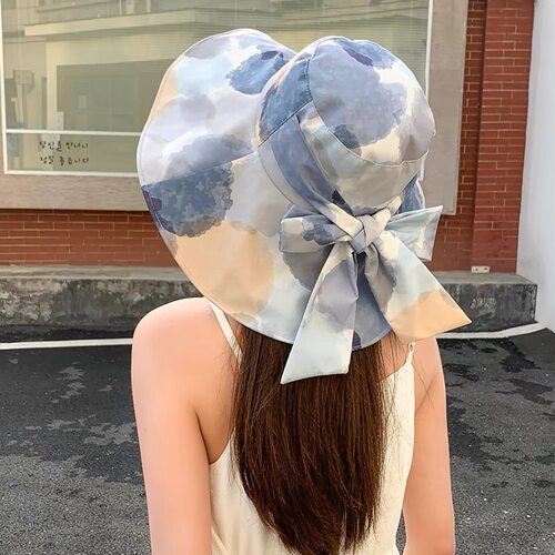 沙滩海边蝴蝶结渔夫帽子女夏天