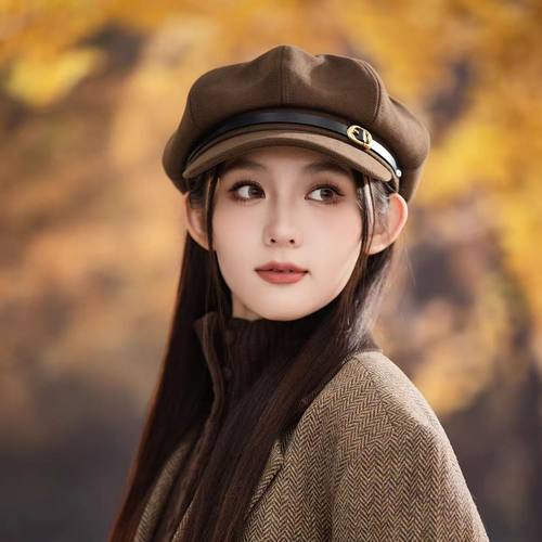 2025新款八角帽子女秋冬加厚保暖