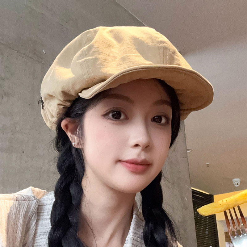 复古八角帽云朵帽女夏秋季新日系休闲贝雷帽英伦风文艺画家报童帽