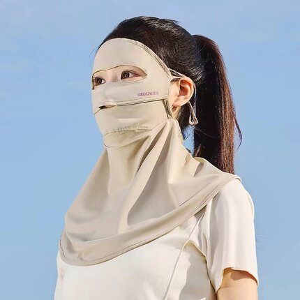 防晒面罩遮全脸防紫外线脸基尼口罩女夏季遮阳护颈防护透气遮脖子
