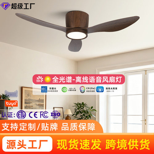 变频智能吸顶风扇灯卧室家用简约百搭书房吊扇灯餐厅静音风扇吊灯