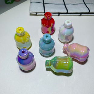 炫彩可爱水果瓶子diy树脂饰品配件奶油胶点缀材料串珠手绘底胚珠