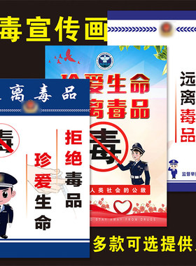 禁毒宣传海报广告贴纸远离毒品