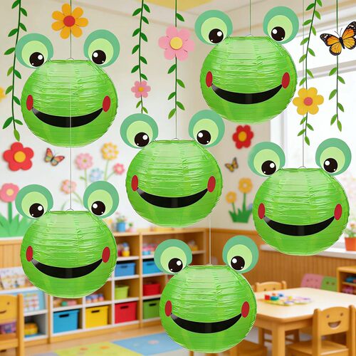 幼儿园教室青蛙纸灯笼开学季装饰