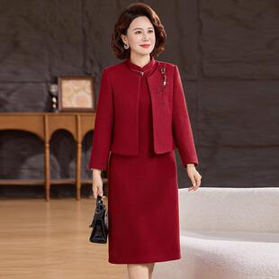 喜婆婆婚宴装2026新款连衣裙中老年女妈妈装春装套装高级结婚礼服