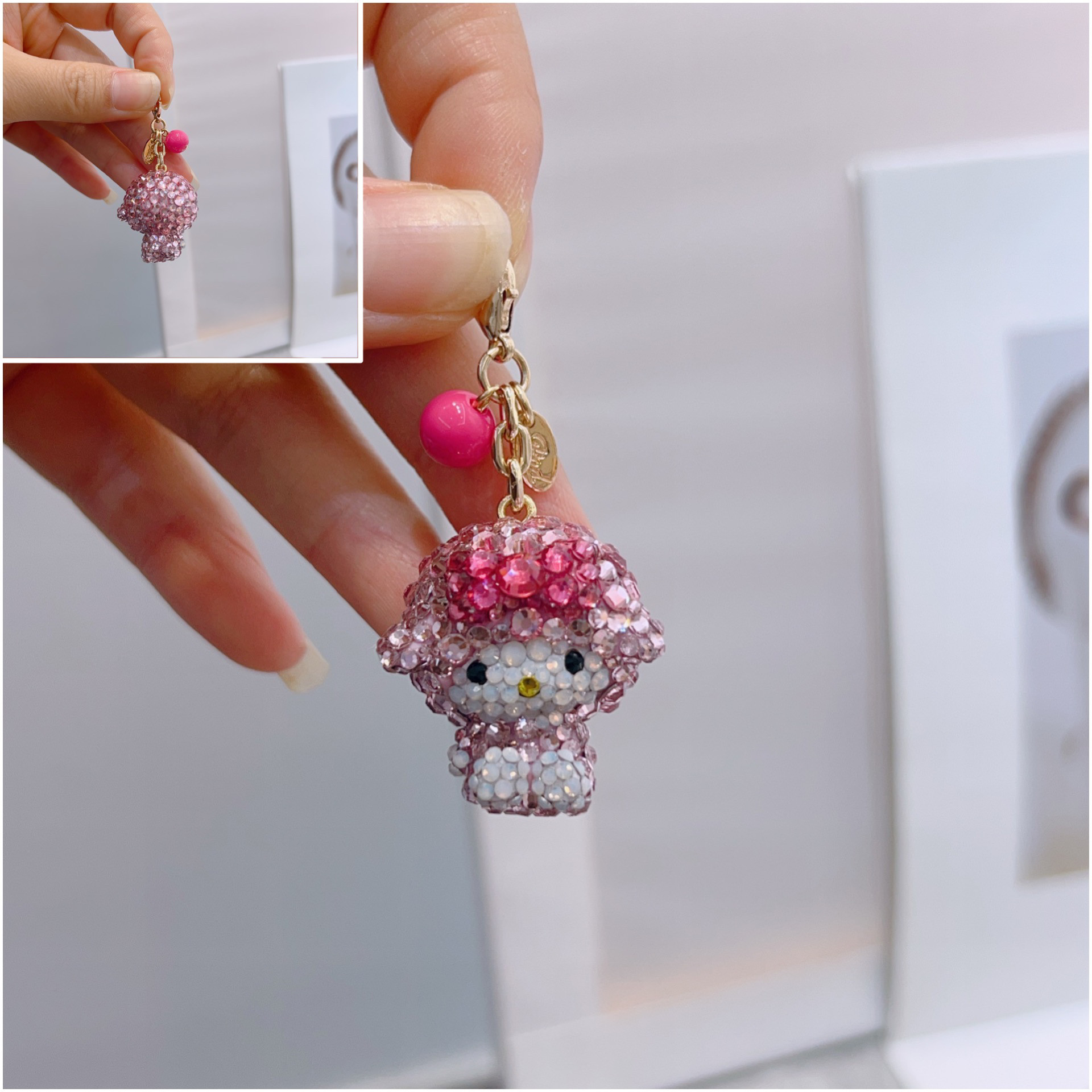 可爱合金水钻卡通立体小羊钥匙扣女包配饰挂件钥匙链送女友包扣